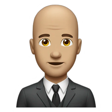 tall muscular bald guy in suit sticker