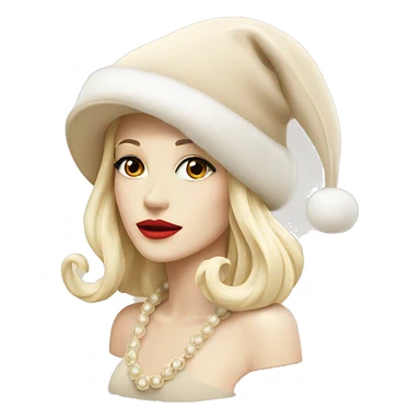 Chanel logo Santa hat beige sticker