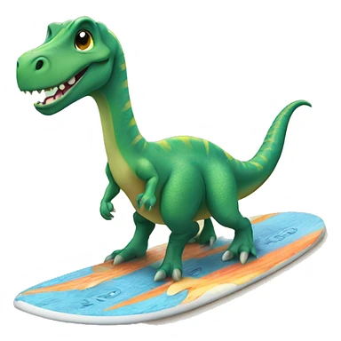 Dinosaur on surf board sticker
