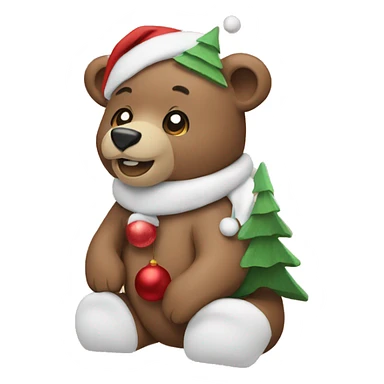 Christmas bear sticker