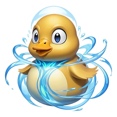 Psyduck surrounded by psychic energy glowing eyes sticker