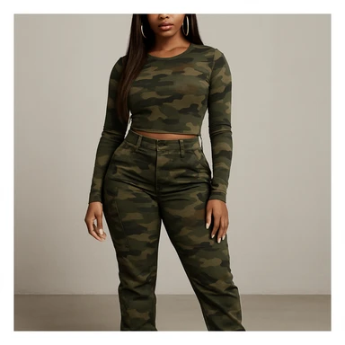 realistic full body camo baddie redbone, face included  sticker
