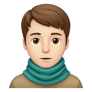 Sore throat for white brown hair guy
No fever - scarf sticker