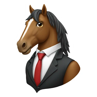Horse with a tie sticker