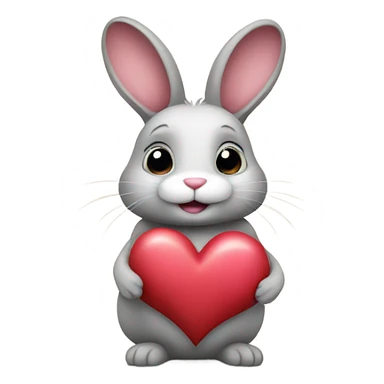 Bunny and heart  sticker