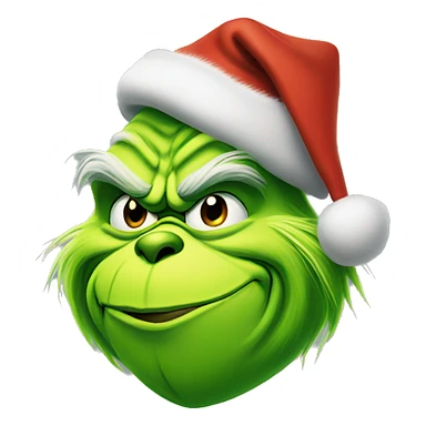 Grinch with christmas hat sticker