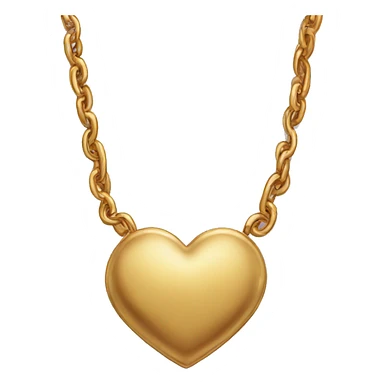 Heart shaped gold necklace with a T on it  sticker