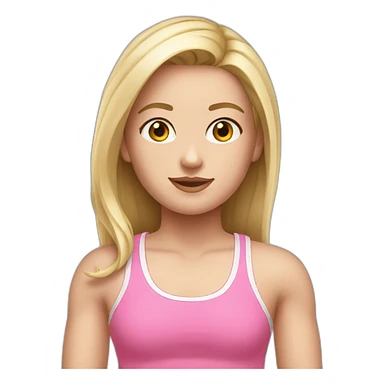 A white girl wear a pink sport tank top sticker