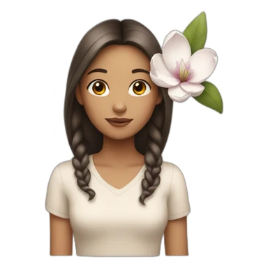 girl with magnolia sticker