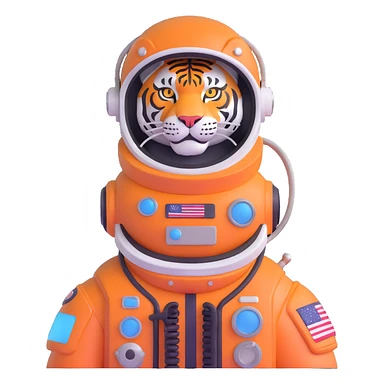 tiger astronaut with helmet sticker