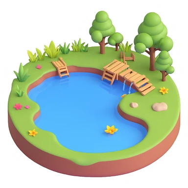 A peaceful water pond sticker