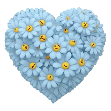 Flower heart pastel blue sticker