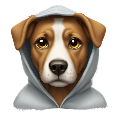 Dog wearning hoodi sticker