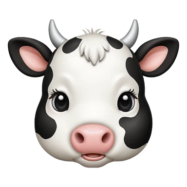 simple cute cow face, eyes of dot sticker