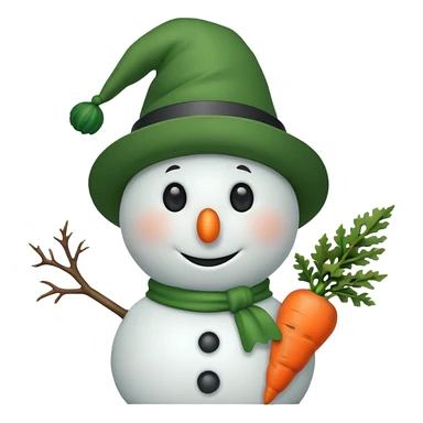 snowman wearing green hat sticker