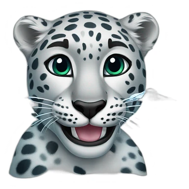 swimmer snow leopard sticker
