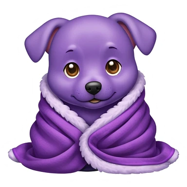 Purple dog in a blanket sticker