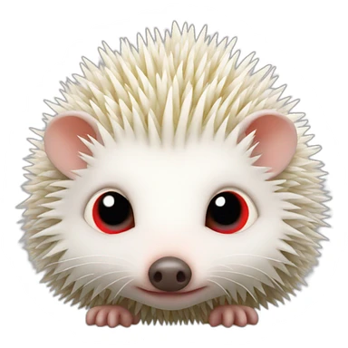 Hedgehog albino red eyes full body sticker