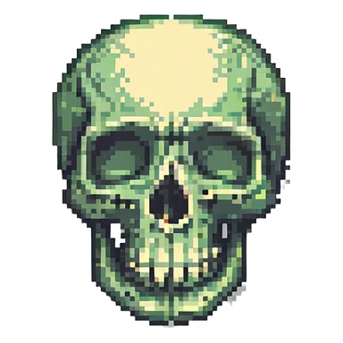 skull emoji, retro, minimal sticker