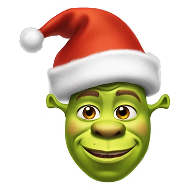 Shrek in Christmas hat sticker