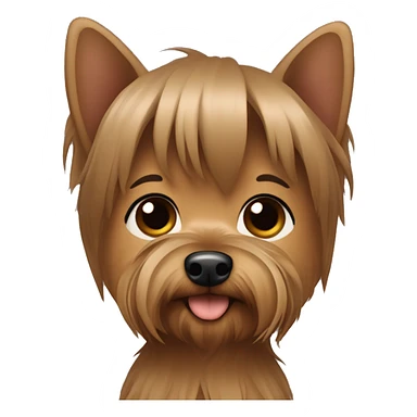 Yorkshire Terrier in the arms of a girl with brown hair sticker
