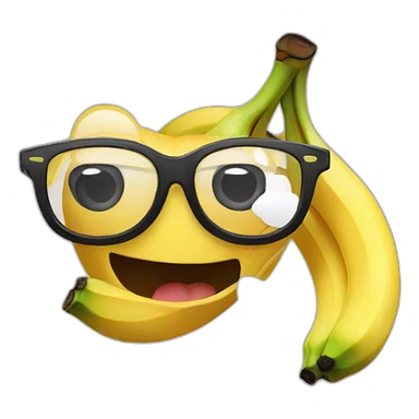 Crazy banana with glasses sticker
