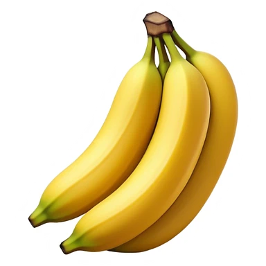 Cinematic bright yellow banana, smooth peel with gentle curves, slightly ripened, stacked in a charming bunch, warm glowing background, soft and inviting. sticker