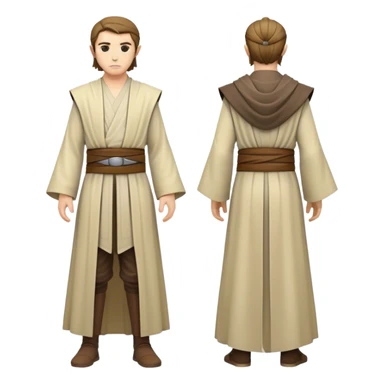 Jedi outfit fullbody front and back sticker