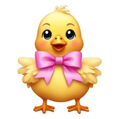Baby chicken with pink bow sticker