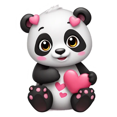 Panda con corazones rosados 🩷 sticker