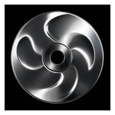 A minimalist CD disc with abstract pattern, glowing effect, pink color, chrome style, blue color sticker