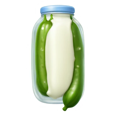 Pickle with alot of milk on it sticker