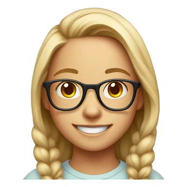 smiling girl with glasses portrait sticker
