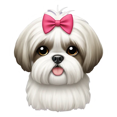 white shih tzu with bow sticker