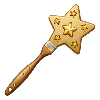 combine painting brush with shiny stars sticker