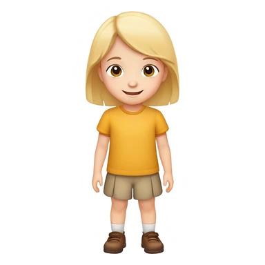 child standing with a smile, cheerful and confident sticker