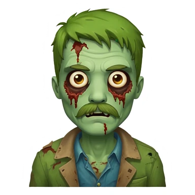 zombie with mustaches sticker