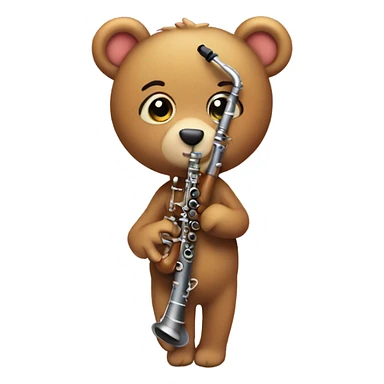  cute girl bear shaped clarinet sticker