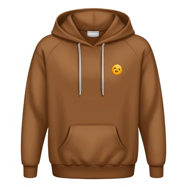 A brown hoodie no human and no zipper sticker