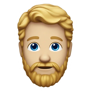 3d face white male 40 years old, blonde hair, strawberry blond beard, blue eyes sticker