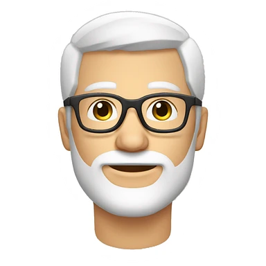 homem branco rosto arredondado oculos fino e barba sticker