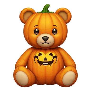 Pumpkin teddy bear sticker