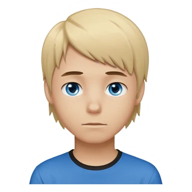 boy with blonde hair emo, shirt color brown, and blue eyes sticker