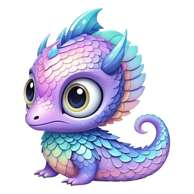 Pastel Randomly-colored sparkly exotic Fakémon-creature sticker