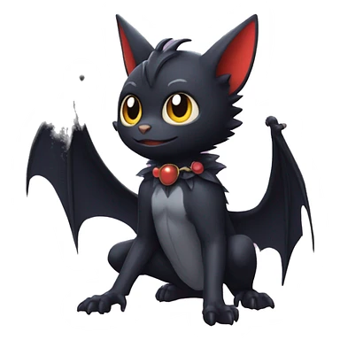  Kawaii Edgy Cool Beautiful Bat-Nargacuga-Litten full body sticker