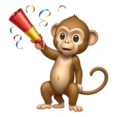 Monkey pulling a party popper sticker