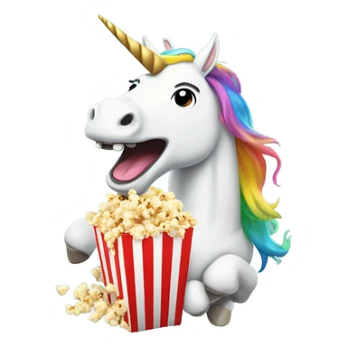 Unicorn eating popcorn  sticker