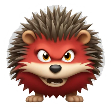 Red Angry hedgehog with arms puffed out sticker