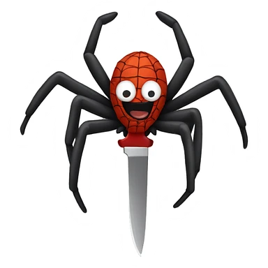 spider with knife sticker