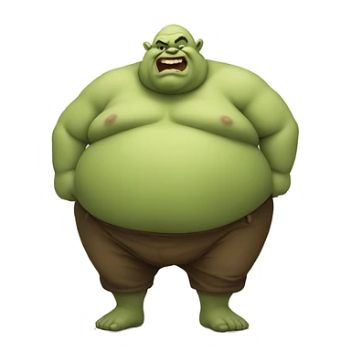 fat ogre rubbing belly sticker